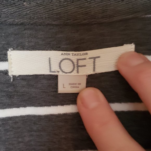 LOFT Ann Taylor Striped Snap Button Jacket Blazer - Picture 8 of 16